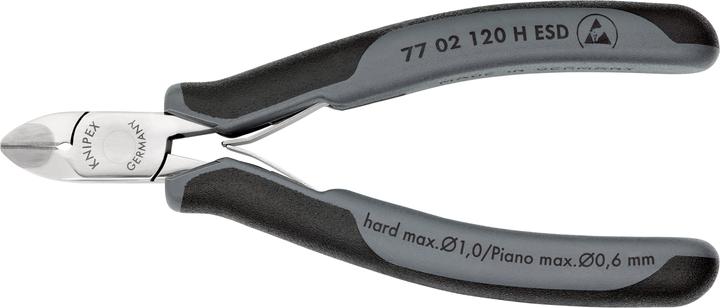 Produktbild Knipex Elektronik-Seitenschneider mit eingesetzter Hartmetallschneide ESD (120 mm)