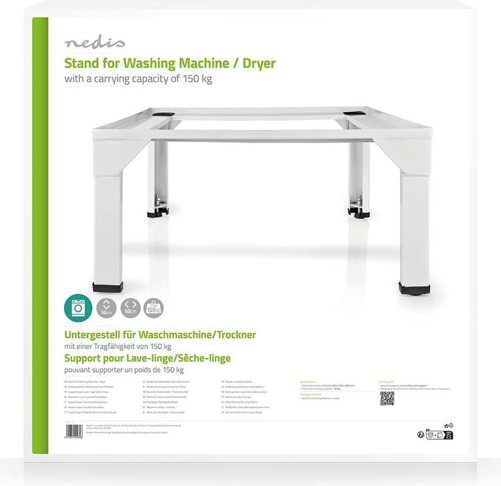 Actual product image Nedis Stand for washing machine and dryer| Height 300 mm| Width 610| Depth 550