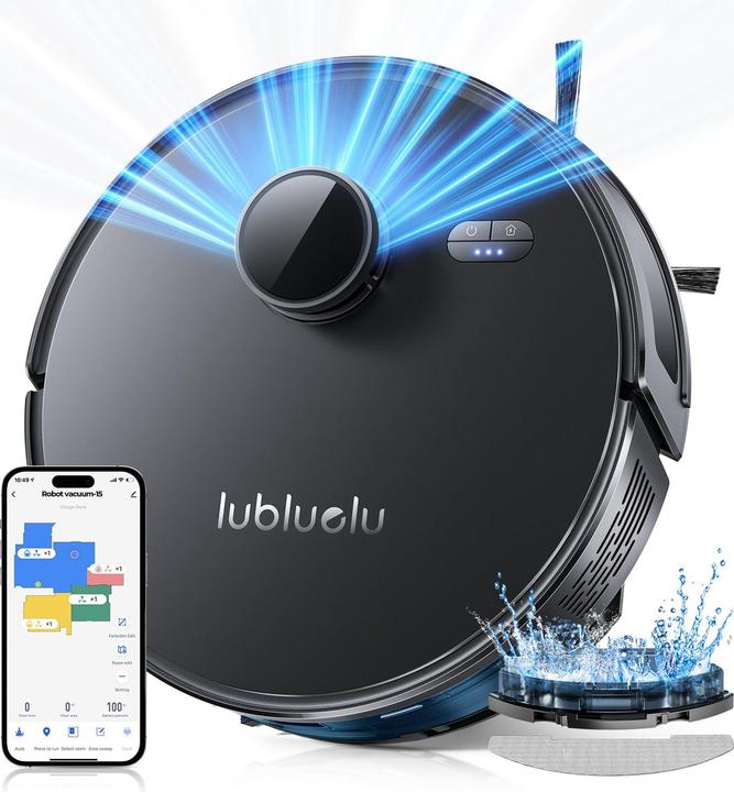Actual product image Lubluelu Vacuum cleaner L15 Ultra robot vacuum cleaner (6000 Pa, Wiping cloth)