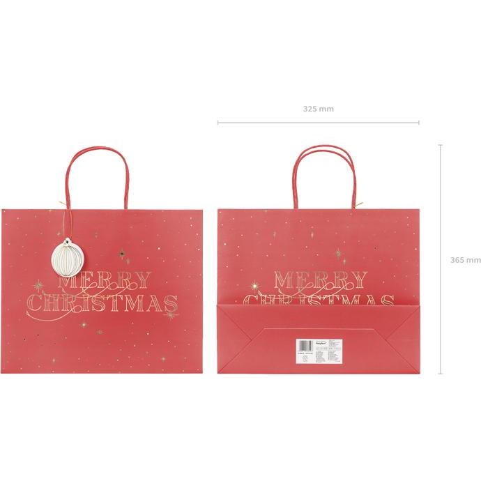 Thumbnail - Partydeco, Geschenkverpackung, Geschenktasche - Merry Christmas - Bordeaux (Geschenkbox, 1 x)