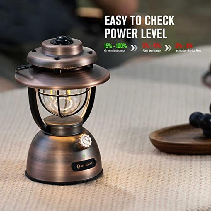 Image du produit Olight Retro-Campinglaterne mit dimmbarem Licht, USB-Netzteil, wasserdicht für Garten und Notfall