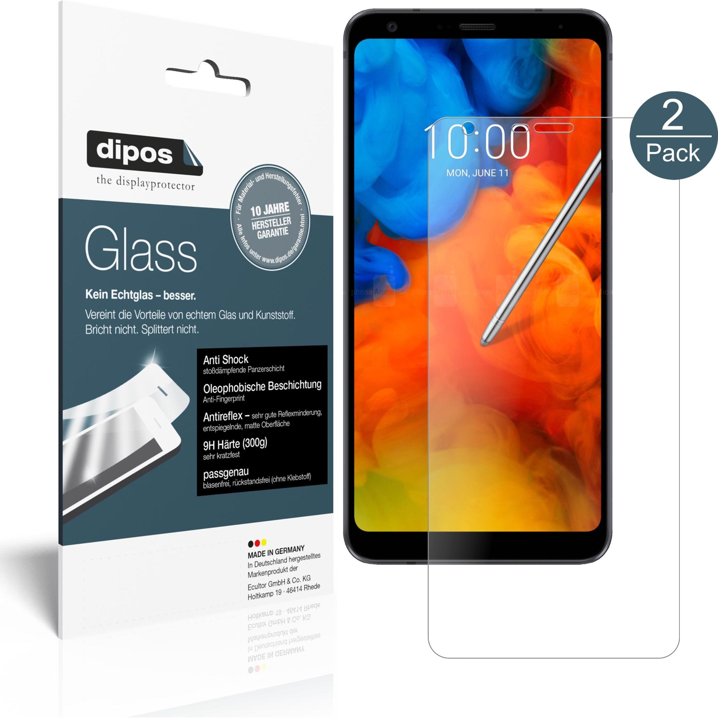 Dipos Displayschutz Anti-Shock (2 Stück, LG Q8), Smartphone Schutzfolie, Transparent