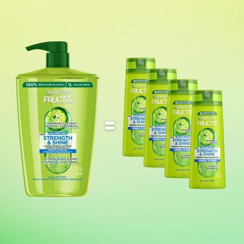 Actual product image Garnier Fructis Strength & Shine (1000 ml, Liquid shampoo)