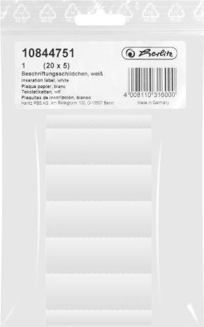 Image du produit Herlitz Étiquettes vierges, (L)60 x (H)21 mm, blanc