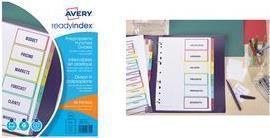 Actual product image Avery Intercalaires Readyindex, PP, 6 touches, A4 polypropylène transparent, touches couleur assorti