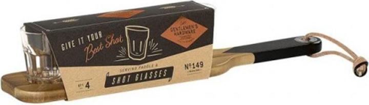 Actual product image Gentlemen's Hardware Serving Paddle & Shot Glasses (4.40 dl, 5 x, Shot glass)