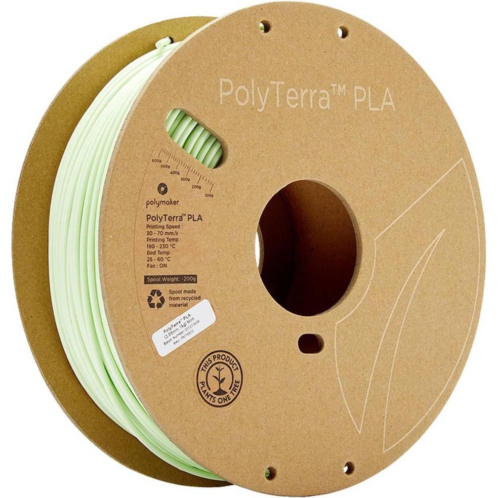 Polymaker PolyTerra PLA Teal 2,85 1,000 g (PLA, 2.85 mm, 1000 g, Verde), Filamenti stampa 3D, Verde