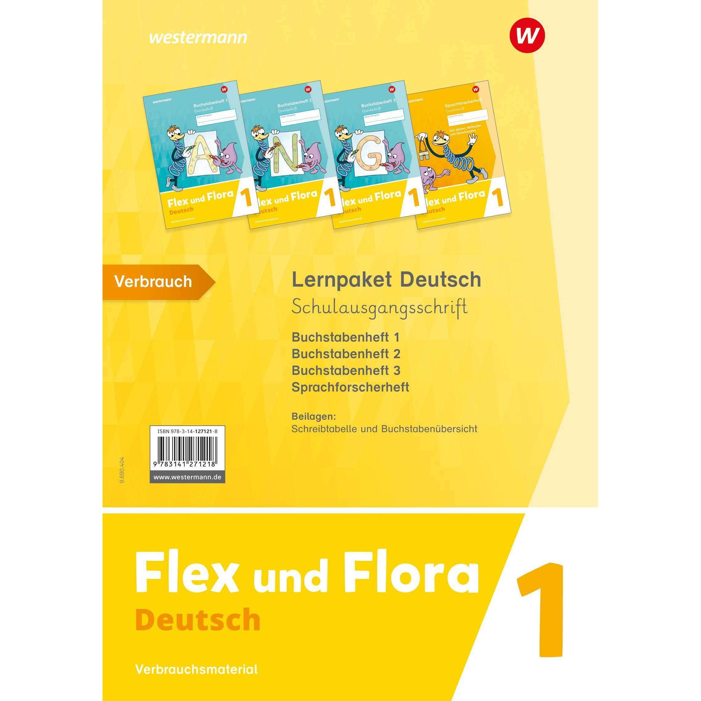 Flex und Flora. Lernpaket Deutsch 1 (Schulausgangsschrift) Verbrauchsmaterial, Schulbücher