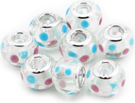 Produktbild Hermex Glas Bead versilbert 925 - Silbrig Transparent (Silber 925, Metalllegierung in Kombination mit Glas)