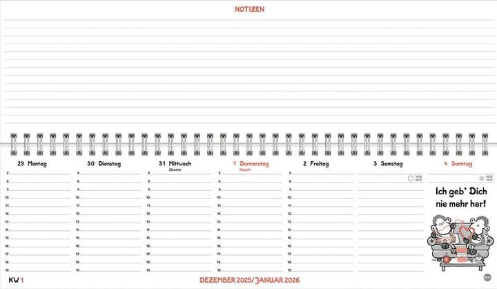 Produktbild sheepworld Wochenquerplaner 2026 (A4)