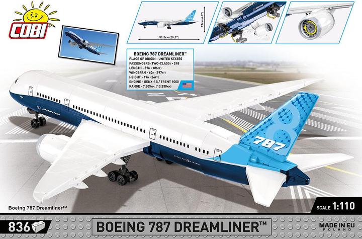Actual product image Cobi Boeing 787 Dreamliner / 836 pcs
