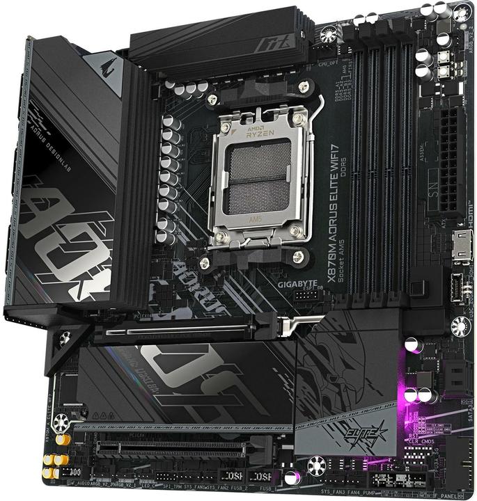 Produktbild Gigabyte AORUS 1700 X870M AORUS ELITE WIFI7 (AM5, AMD X870, mATX)