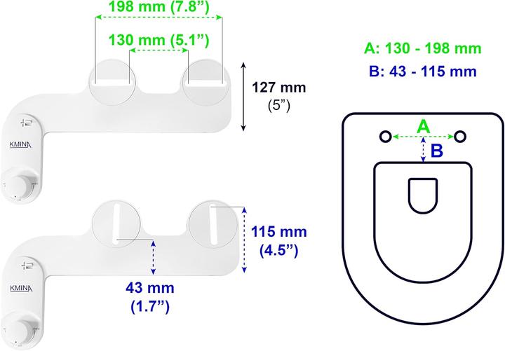 Produktbild Kmina Kaltwasser Bidet Aufsatz für Toilette
