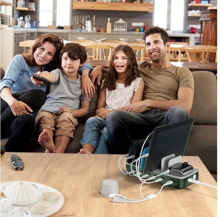 Image du produit 4smarts Ladestation Team 100W 5C/1A inkl. 6 Kabel Grün (100 W)