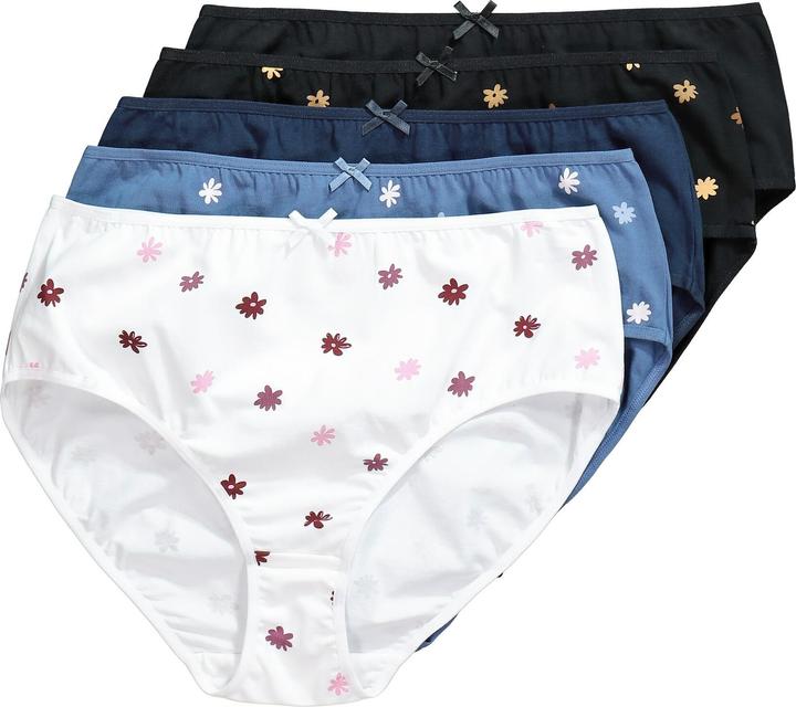 Produktbild Ulla Popken Midislips, 5er-Pack, Blumen / einfarbig (60)