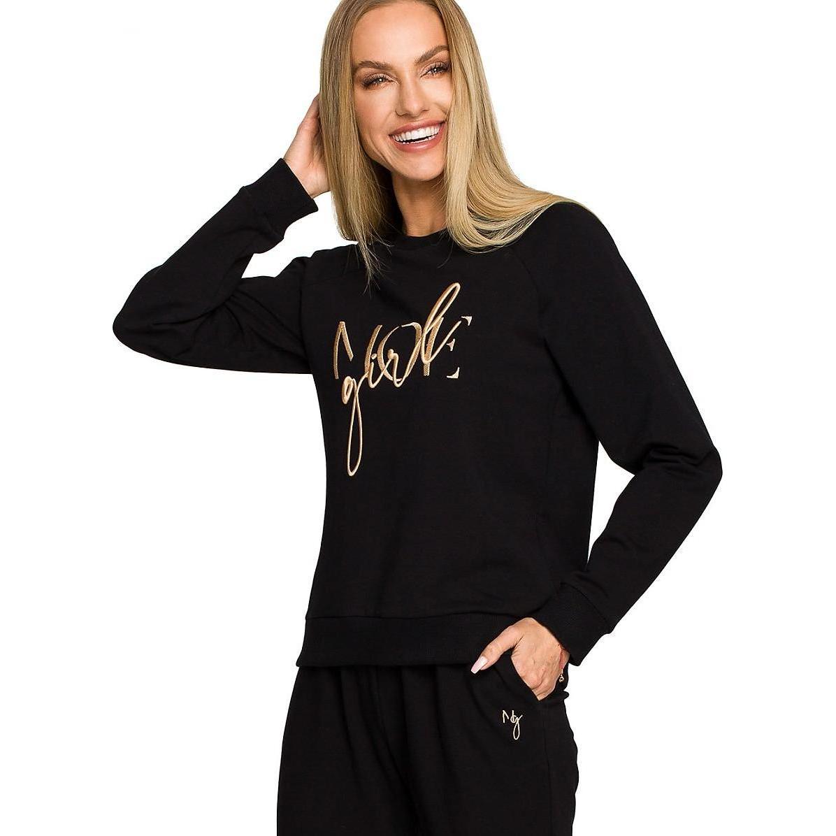 Made of Emotion, Damen, Pullover, Sweater Moe, Schwarz, (S)