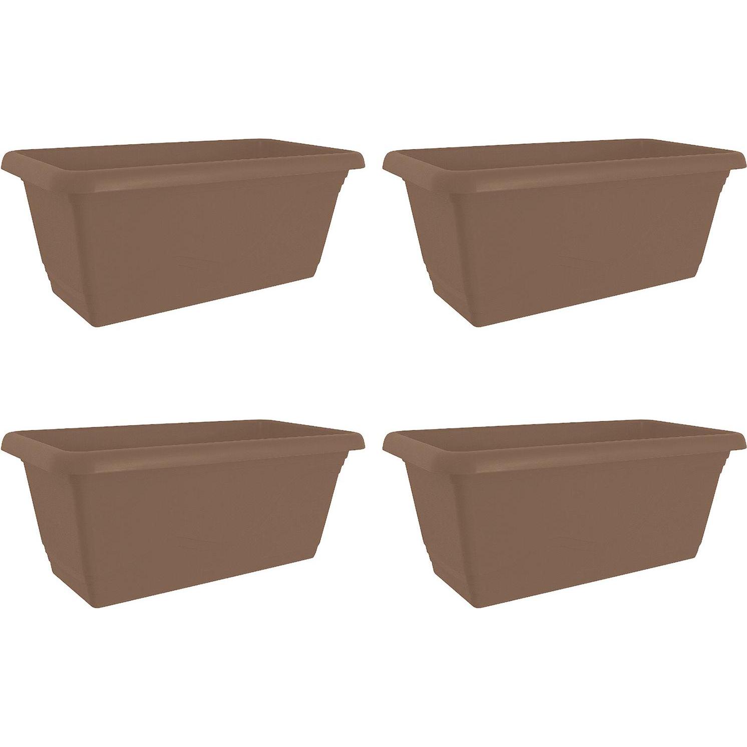 HTI-Living, Blumentopf, Blumenkasten mit Wasserspeicher 40 cm 4er Set Taupe (17 cm)