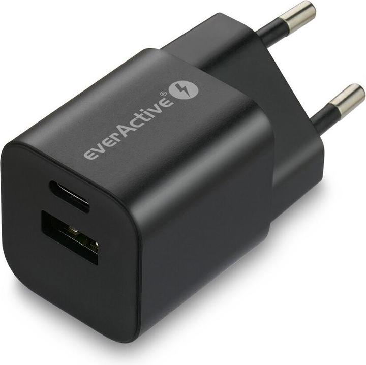 Produktbild Everactive Ladegerät usb/usb-c qc3.0 30w technik ganz schwarz (30 W, 2 Ports)