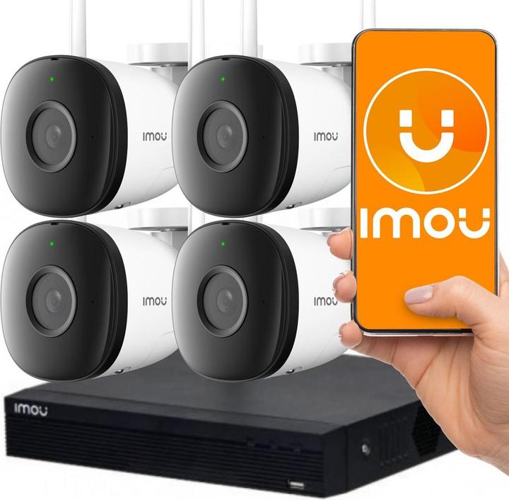 Actual product image Imou 4 Bullet WLAN cameras and 1 TB NVR Lite Kit (3840 x 2160 pixels)