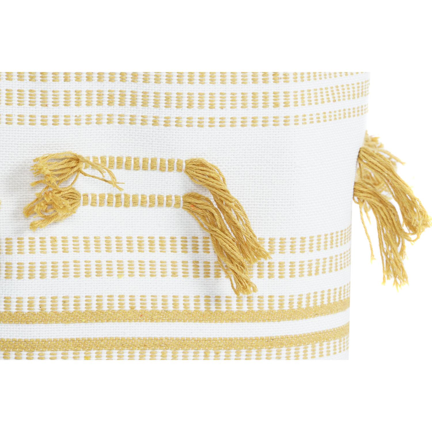 DKD Home Decor, Cesta, Basket set Polyester Cotton Fringe Boho (43 x 43 x 45 cm) (43 cm)