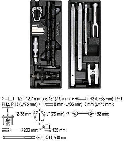 Actual product image Yato WORKSHOP CABINET 7 DRAWERS + TOOLS 165 pcs. 55293