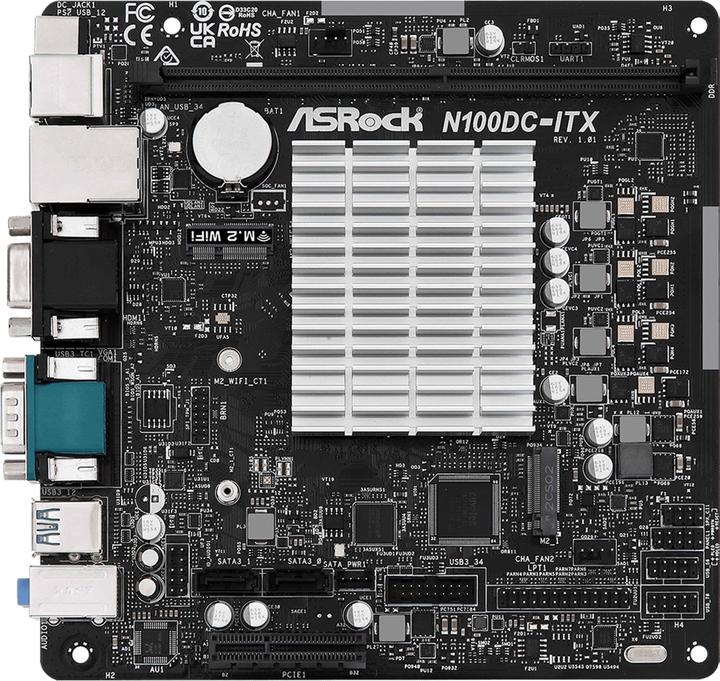 AsRock N100DC-ITX (NA (integrated CPU), Mini-ITX)