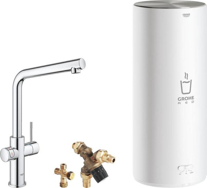 Grohe Rode 3IN1 kokendwaterkraan - L uitloop - 7L boiler - mengventiel chroom 30324001