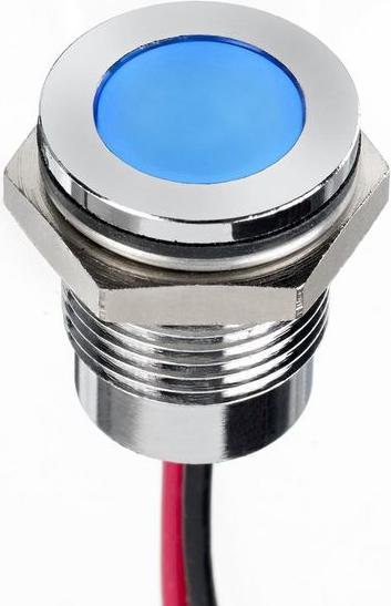 Produktbild RS PRO 14mm flush IP67 sealed chr LED,blue 20mA