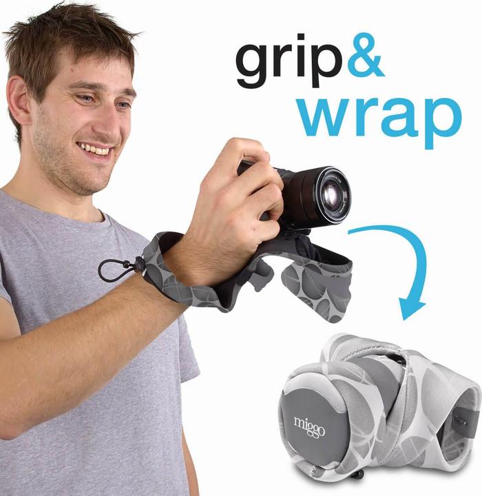 Image du produit miggo Grip & Wrap, appareil photo numérique, spandex, néoprène, gris, CSC, 30 cm, 140 mm