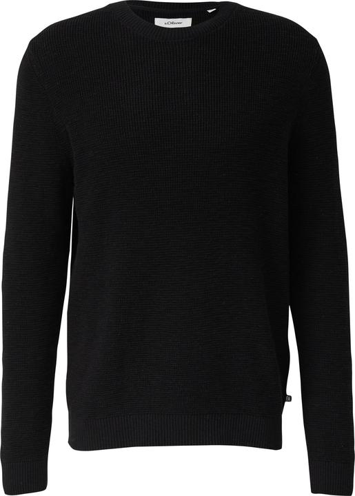 Produktbild s.Oliver Strickpullover Strickpullover mit Crew Neck und Strukturmuster (L)