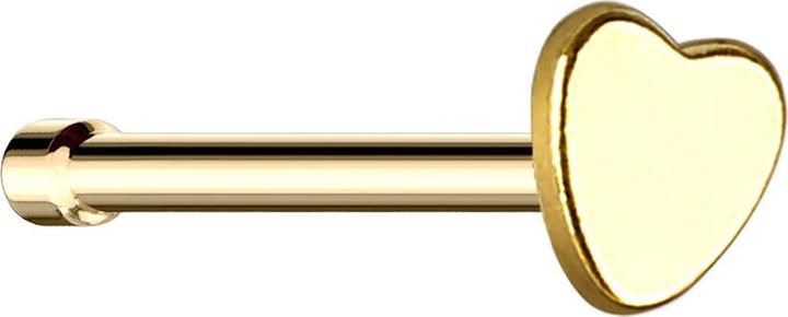 Produktbild Star Piercing Nasenstecker gerade vergoldet mit Herz (ohne Messing, Chirurgenstahl 316L)