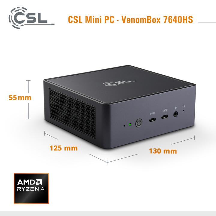 Produktbild CSL VenomBox 7640HS (2000 GB, 32 GB, AMD Ryzen 5 7640HS)