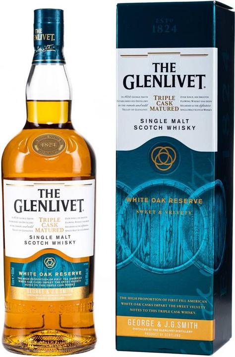 Image du produit The Glenlivet WHITE OAK RESERVE Triple Cask Matured Single Malt Scotch Whisky avec étui (Single Malt, Scotch Whisky)
