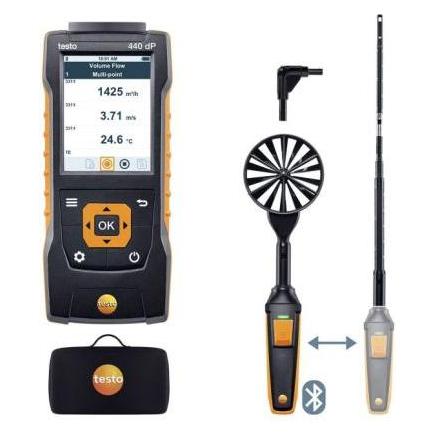 Testo 440 Luftstrom-Kit1 Anemometer +1370 (Temperature-TC) °C, +150 (Temperature-NTC) °C max.Temp. v (Temperaturmessgerät) (0563 4409)