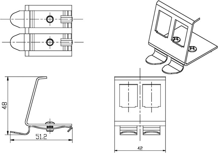 Immagine prodotto Value Adattatore per guida top-hat per 2 keystone (Supporto per modulo Keystone)