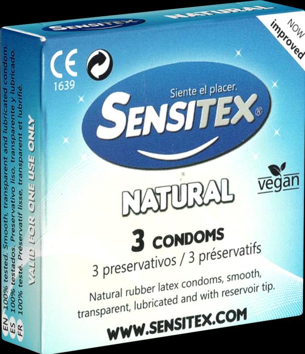 Sensitex "Natural" 3 natural and vegan condoms from Spain (3 pcs.)