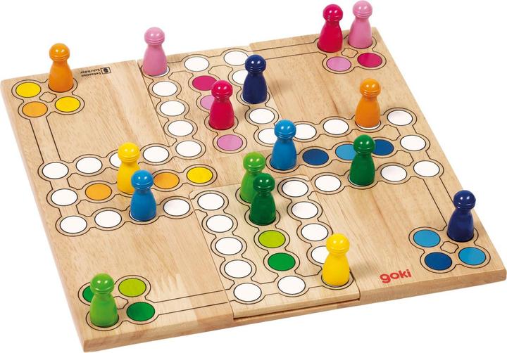 Produktbild Goki Hölzerne Ludo Spiel-Variable (Deutsch, 2 - 4 Spieler)