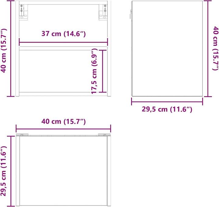 Produktbild vidaXL Küchenaufbewahrung (29.50 x 40 x 40 cm)