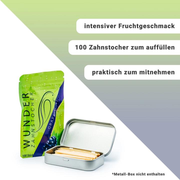 Actual product image Wunder Zahnstocher Refill Grape Mint Flavoured Toothpicks (100x)