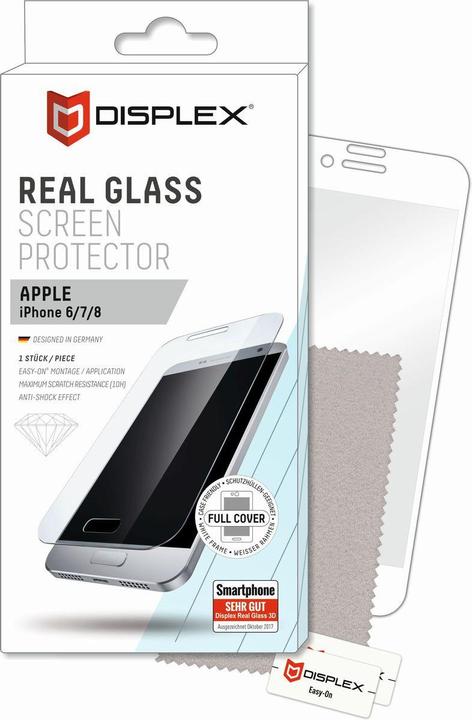Image du produit 4smarts Real Glass 3D Apple 6/7/8 blanc Case-Friendly (1 pcs, Apple iPhone SE (2ème génération), Apple iPhone SE (3ème génération))