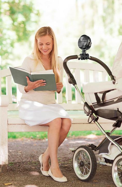 Produktbild Pearl 360°-Akku-Handventilator mit flexiblem Stativ