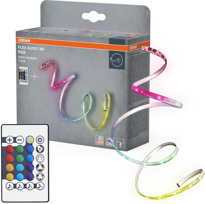Osram Flex Audio Voice Receiver 3M RGB Remote Control (Blue, Green, Red, RGB, 300 cm, Indoor)