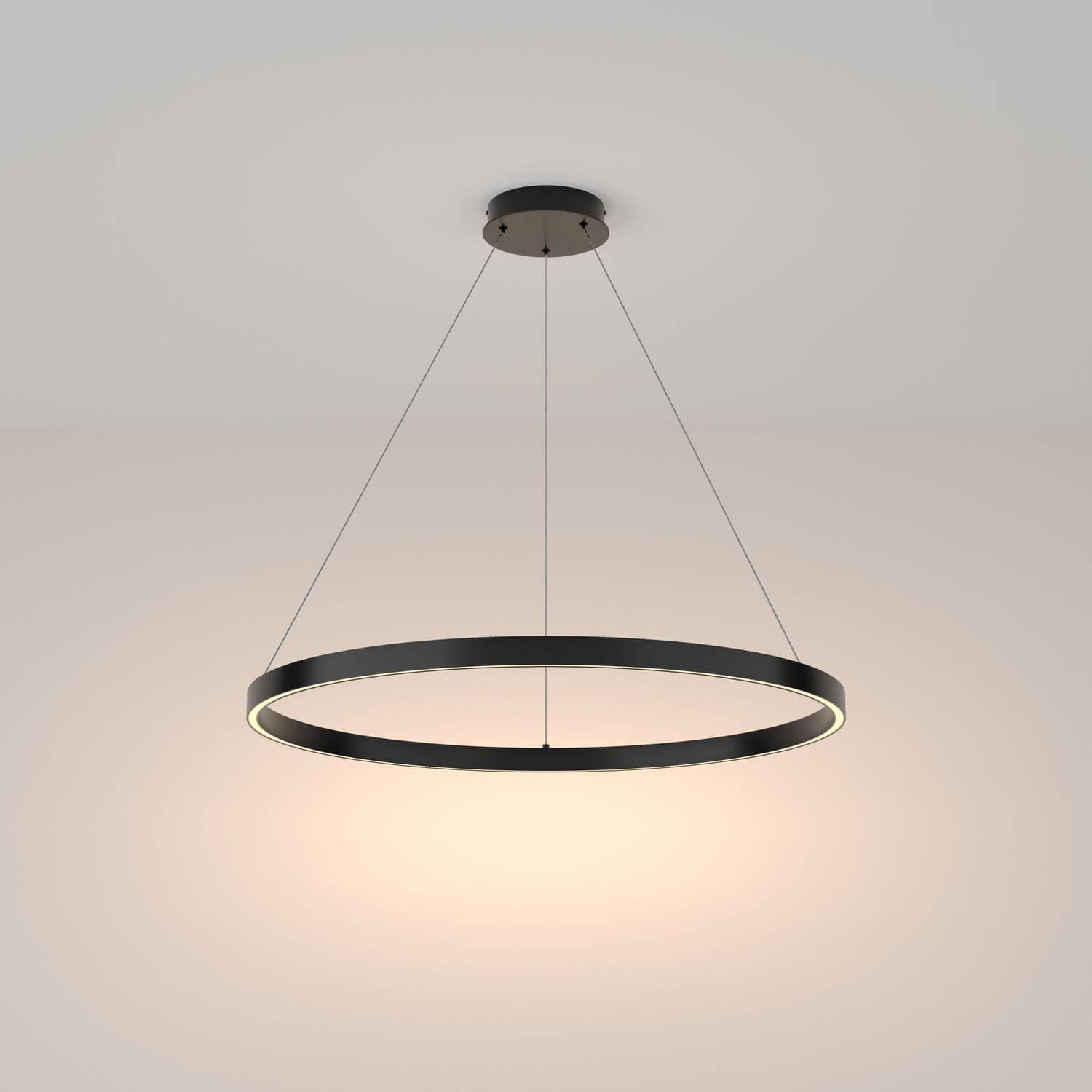 Maytoni, Pendelleuchte, Rim LED Pendelleuchte, Hängeleuchte 51W Schwarz 85Ra Warmweiss (3000 lm)