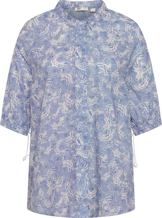 Immagine prodotto Ulla Popken Blusa dal taglio svasato in cotone biologico con scollo a girocollo e maniche a 3/4 (46, 48)