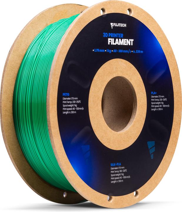Fuj Tek PETG Filament for 3D Printer, 1.75 mm, Green (PETG, 1.75 mm, 1400 g, Vert)