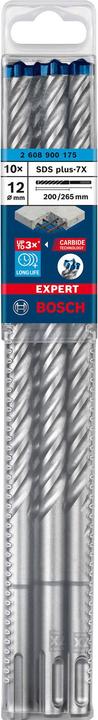 Image du produit Bosch Professional Zubehör Foret marteau EXPERT SDS plus-7X, 12 x 200 x 265 mm (12 millimètres)