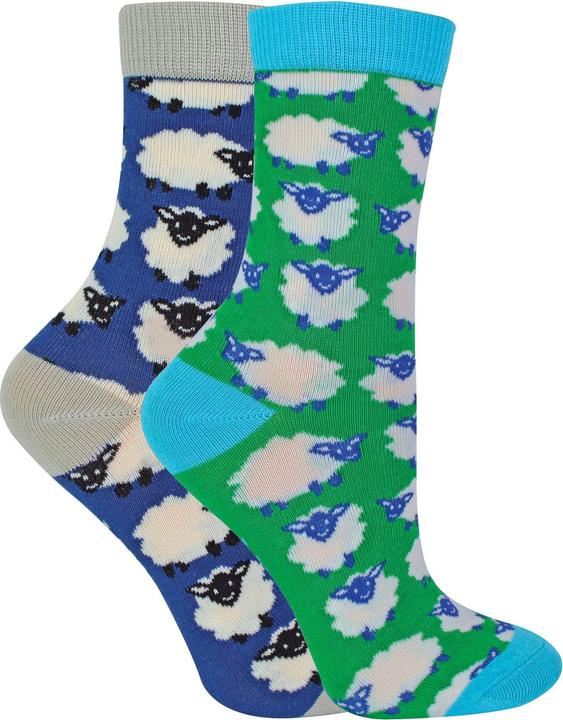 Miss Sparrow 2er Pack Bambus Socken mit Tiermotiv | Lustige Tiersocken Bunt  | Mr Heron (2er Pack, 26 - 30)