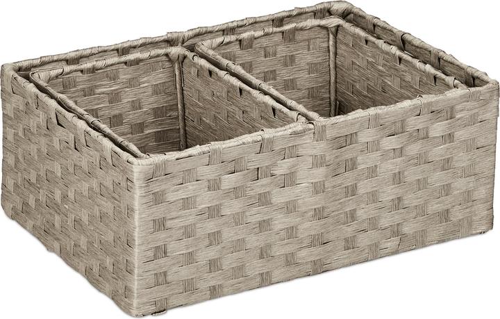 Relaxdays 3tlg. Aufbewahrungskorb Set (35 cm, 3x)