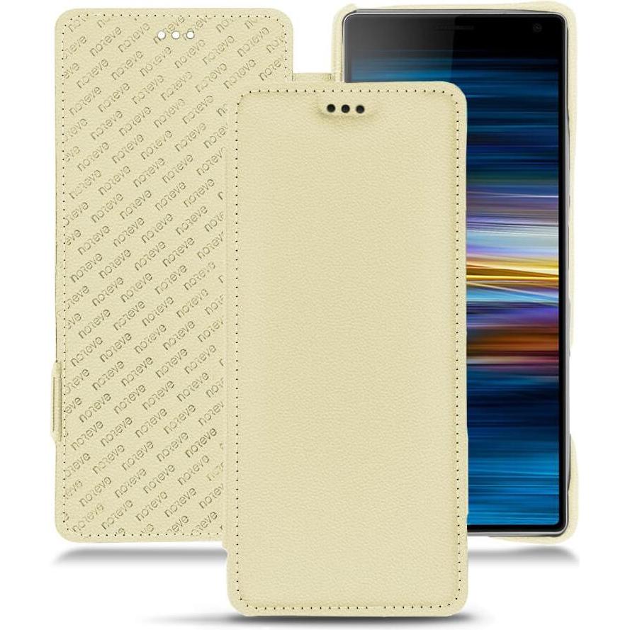 Noreve Lederschutzhülle horizontal (Sony Xperia 10 Plus), Smartphone Hülle, Beige