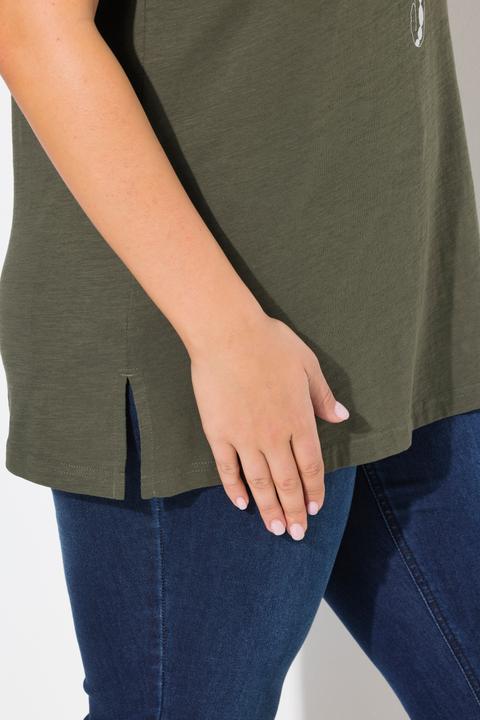 Image du produit Ulla Popken T-shirt oversize, décolleté en V et manches courtes, motif animal (42, 44)